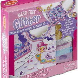 Melissa & Doug Mess-Free Glitter, Treasure Box, Mirror & Jewelry Set